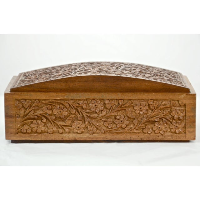 Mid 20th Century 1950s Domed Shesham Carved Wood Box For Sale - Image 5 of 9