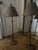 Hart Associates Pair Vintage Hart & Associates Antique Brass Candlestick Buffet Lamps Taupe Painted Shades and Vine Foliage Detailing For Sale - Image 4 of 8