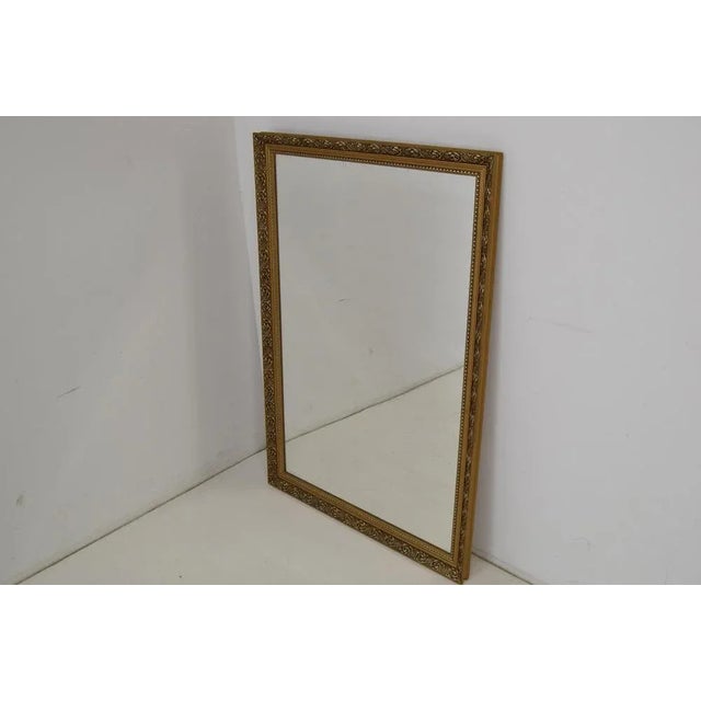 Made in Czechoslovakia. Made of mirror, wood. Re-polished. Original condition.