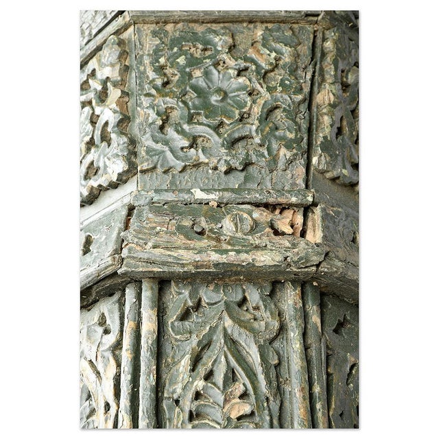Gray Large Carved Wooden Columns, Set of 4 For Sale - Image 8 of 11