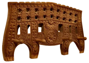 Moroccan Carved Fruitwood Coat-Hat Hooks, 1950s