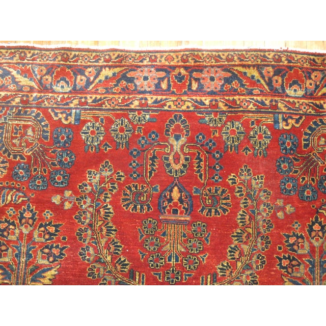 Zabihi Collection Exceptional Red Antique Mohajeran Persian Sarouk Rug For Sale In New York - Image 6 of 8