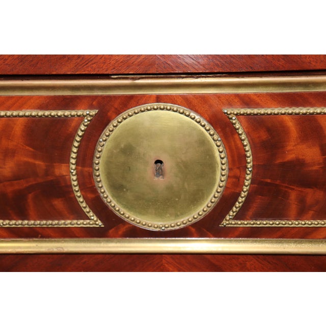 Brown Pair of Brass Mounted Flame Mahogany Russian Baltic Directoire Style Commodes For Sale - Image 8 of 14