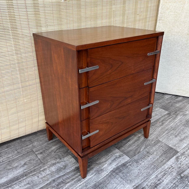 1960s Refinished Mid-Century Modern3 Drawer Dresser by Basic White Furniture Inc. Circa 1960s. For Sale - Image 5 of 18