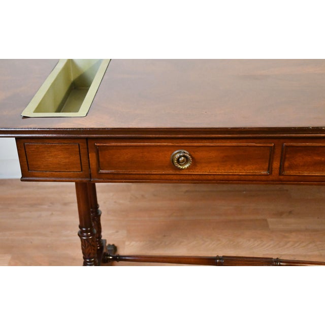 1920s 1920 Antique Lane Regency Mahogany Sofa Table / Console Table With Planters For Sale - Image 5 of 12