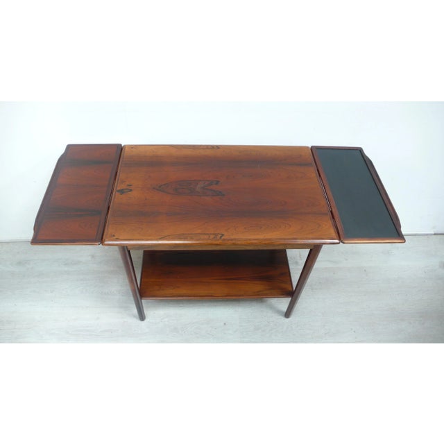 Purple Danish Modern Extendable Side Table in Tulipwood from Dyrlund, 1960s For Sale - Image 8 of 9
