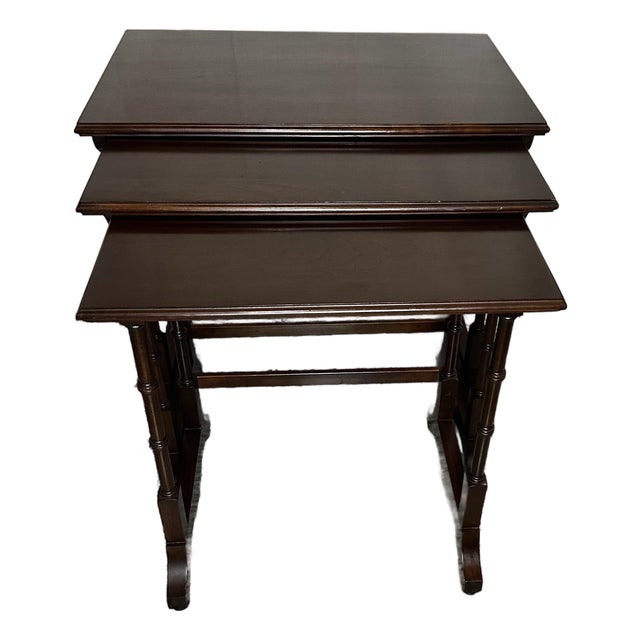 Ethan Allen Mahogany Nesting Tables For Sale