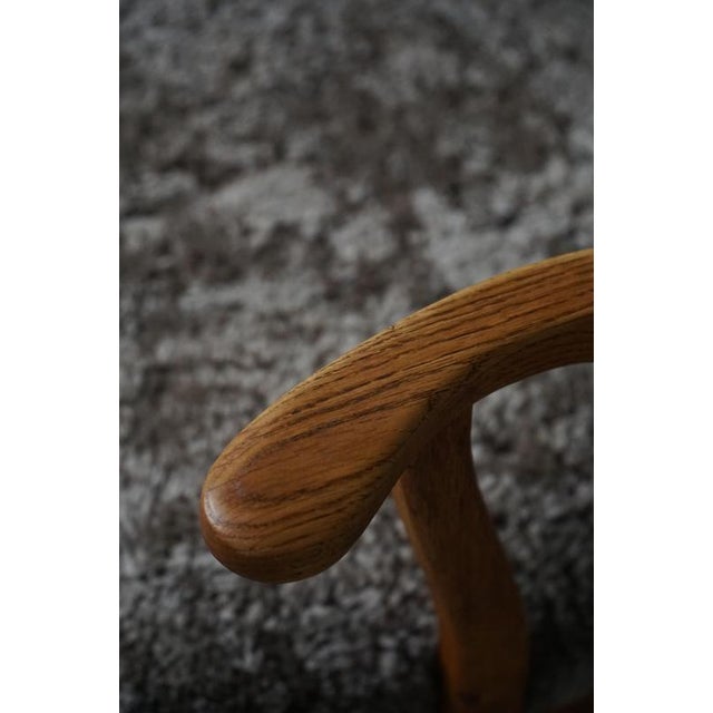Mid-Century Razorblade Armchair in Oak and Lambswool attributed to Henning Kjærnulf, 1960 For Sale - Image 15 of 18