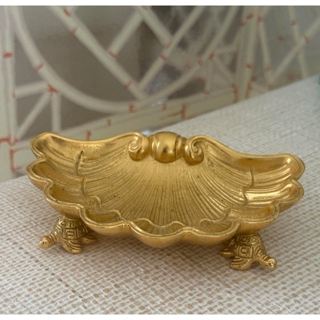 Sherle Wagner Shell Gold Plate Soap Dish For Sale - Image 10 of 12