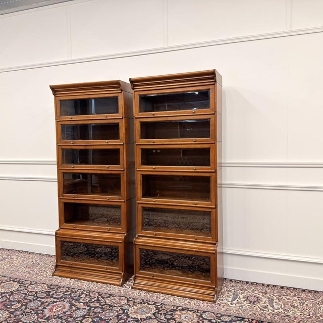 English Bookcases in the style of Globe Wernicke, Set of 2 For Sale - Image 3 of 15