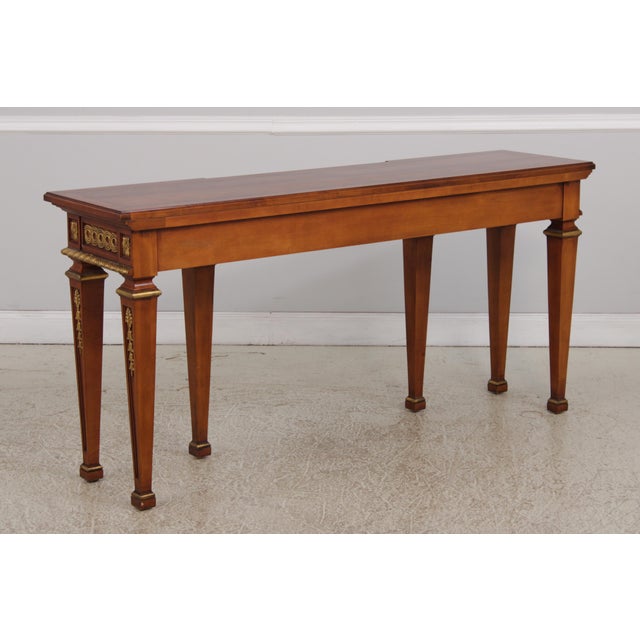 John Widdicomb Italian Inlaid Gold Gilt Console Table For Sale - Image 17 of 18