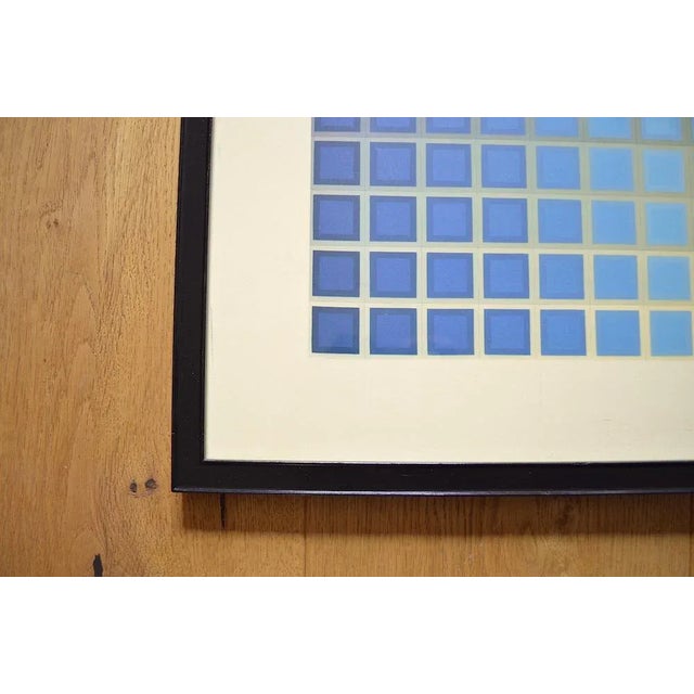 Very beautiful Art Print poster print by the artist Victor Vasarely from the 1960s Framed without passe-partout in the...