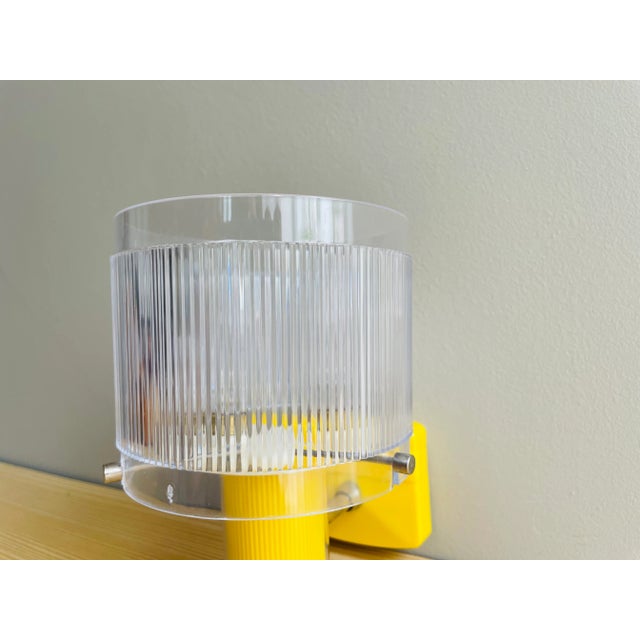 Mid-Century Modern Portuguese Yellow Acrylic Wall Sconce For Sale - Image 10 of 13