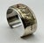 Rustic 1970s Sterling Silver & Gold Native American Navajo Story Teller Cuff Bracelet For Sale - Image 3 of 9