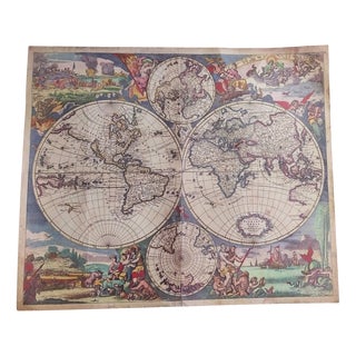 Nova Totius Terrarum Orbis Tabula Chart, Amsterdam, 17th Century For Sale
