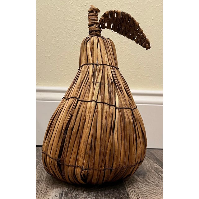 Folk Art 1980s Woven Pear Tabletop Decor For Sale - Image 3 of 5