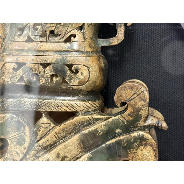 Green Jade “Vase on Phoenix” Shadowbox For Sale - Image 10 of 12