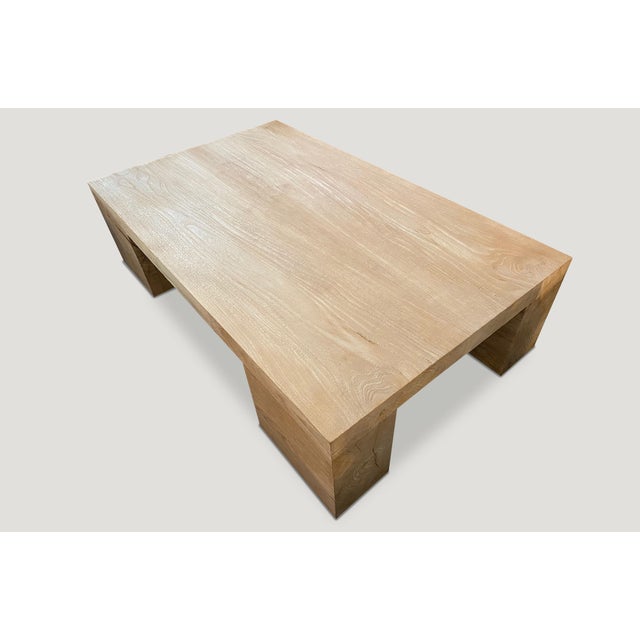 Andrianna Shamaris Bleached Teak Wood Coffee Table For Sale In New York - Image 6 of 6