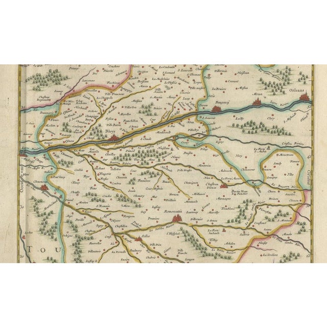 Antique Double Map of Perche, Blois, Orléans and Tours from Blaeu, 1642 For Sale - Image 6 of 10