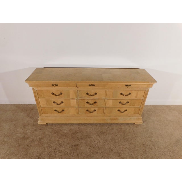 1990s Vintage Henredon Charles X Biedermeier Empire 12 Drawer Chest Dresser Lowboy For Sale - Image 5 of 17