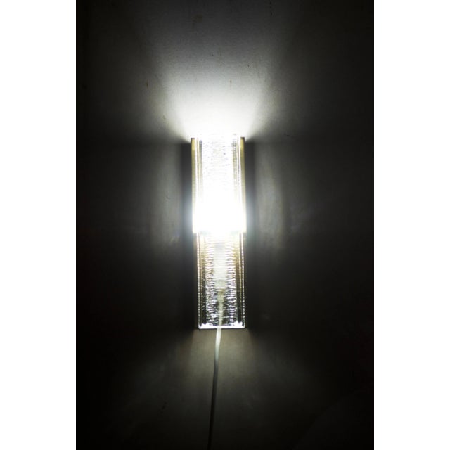 Mid-Century Glass and Brass Sconces from Vitrika, 1966, Set of 2 For Sale - Image 6 of 10