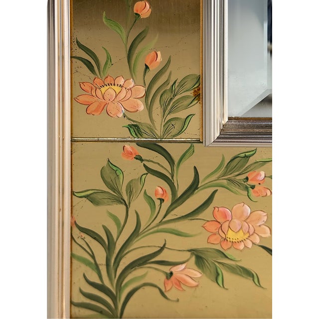 Late 20th Century LaBarge Elgomise Chinnoiserie Reverse Gold Painted Mirror, 1986 For Sale - Image 5 of 18