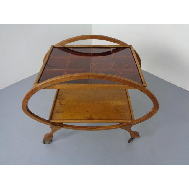 Mid-Century Oak Serving Cart, 1940s For Sale - Image 11 of 18