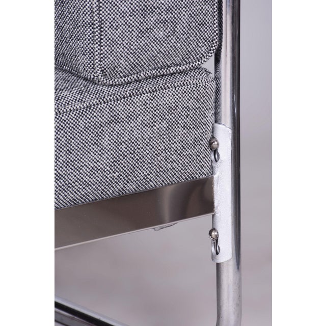 Bauhaus Sofa in Chrome & Upholstery attributed to Hynek Gottwald, Czech, 1930s For Sale - Image 9 of 16
