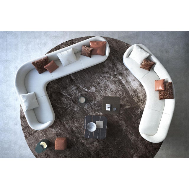 Rounded Sectional Modular Sofa in Beige Quinoa Boucle Fabric by Kabinet For Sale - Image 4 of 7