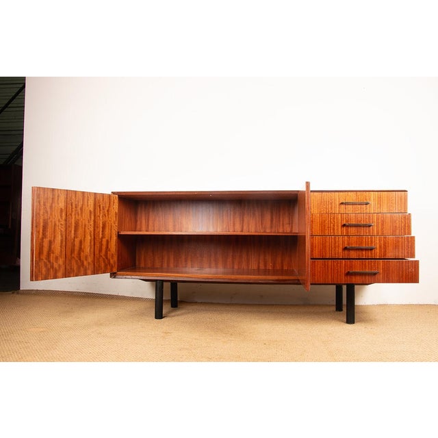 French Style Modernist Sideboard in Rosewood by Tricoire and Vecchione for Meubles TV, 1960s For Sale - Image 9 of 18