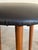 1960s Teak Round Tripod Footstool Ottoman With Black Upholstery Danish Mid-Century Modern 1960s For Sale - Image 5 of 8