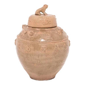 Circa 1800 Chinese Wine Vessel With Shizi Lid
