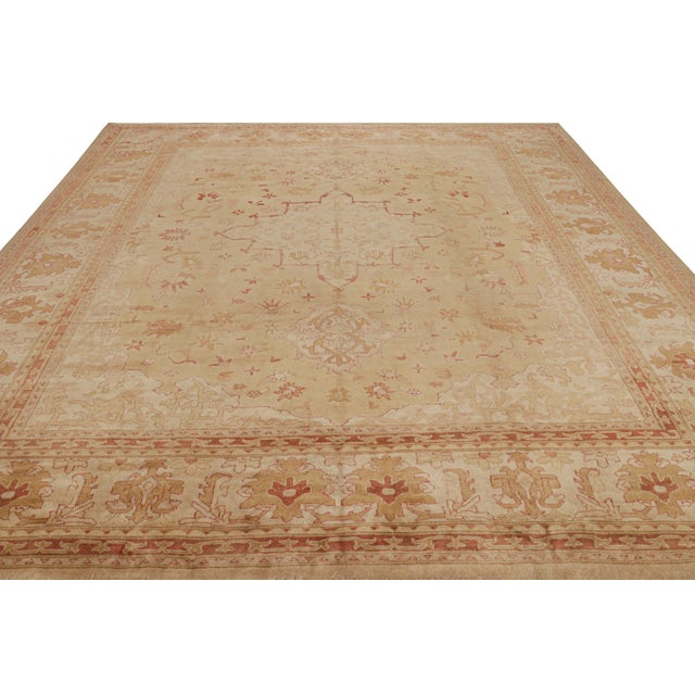 1970s Classic Oushak Style Rug in Gold & Maroon Floral Pattern by Rug & Kilim For Sale - Image 5 of 7