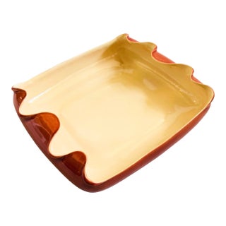 Red Wing Pottery Ruffled Square Bowl For Sale