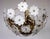 Mid-Century Modern Gilded Metal and Glass Flower 4-Light Chandelier, 1990s For Sale - Image 3 of 12