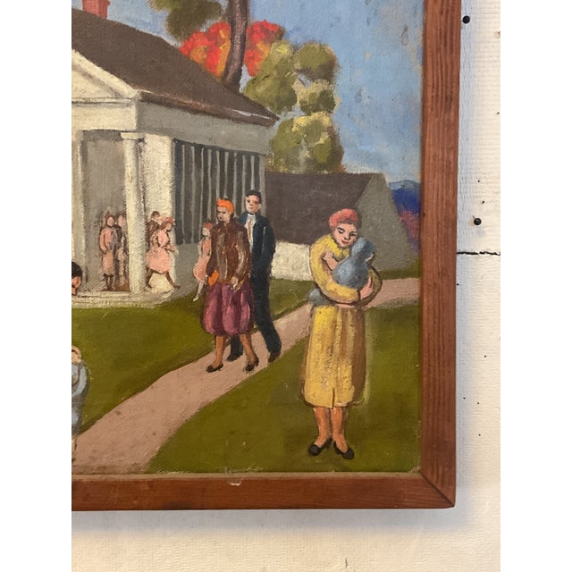 Oil on Canvas of a New England Church by Dorothy Eaton Dated 1956 For Sale In New York - Image 6 of 6