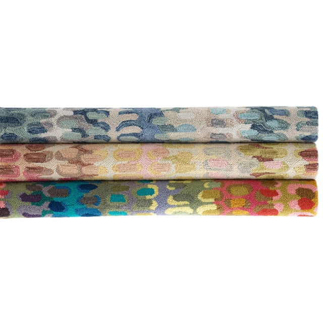 2020s Dash & Albert by Annie Selke Paint Chip Blue Micro Hooked Wool Rug, 2' x 3' For Sale - Image 5 of 6