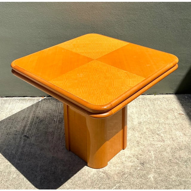 Vintage Geometric Wood Extendable Game Table For Sale - Image 11 of 12