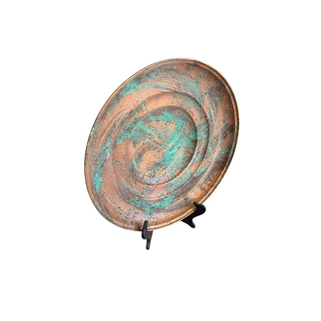 Mid 20th Century Large Vintage Patinated Copper Bowl For Sale - Image 5 of 12