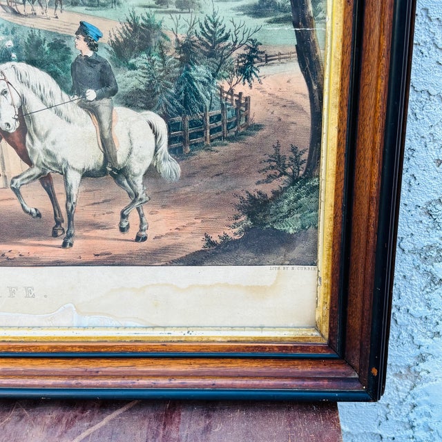 Late 1900s N Currier Framed Lithograph: "American Country Life May Morning" Reproduction For Sale In Los Angeles - Image 6 of 18
