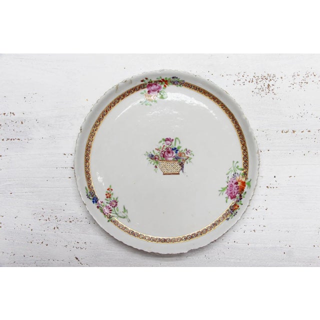 18th Century Antique Qianlong Famille Rose Plate For Sale - Image 13 of 13