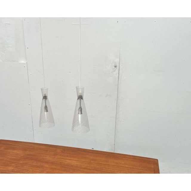 Mid-Century Modern Swirl Glass Pendant Lamps by Aloys Ferdinand Gangkofner for Peill & Putzler, 1950s, Set of 2 For Sale - Image 14 of 18