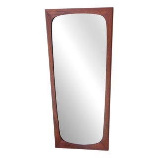 Vintage Danish Teak Trapezoidal Mirror, 1960s For Sale