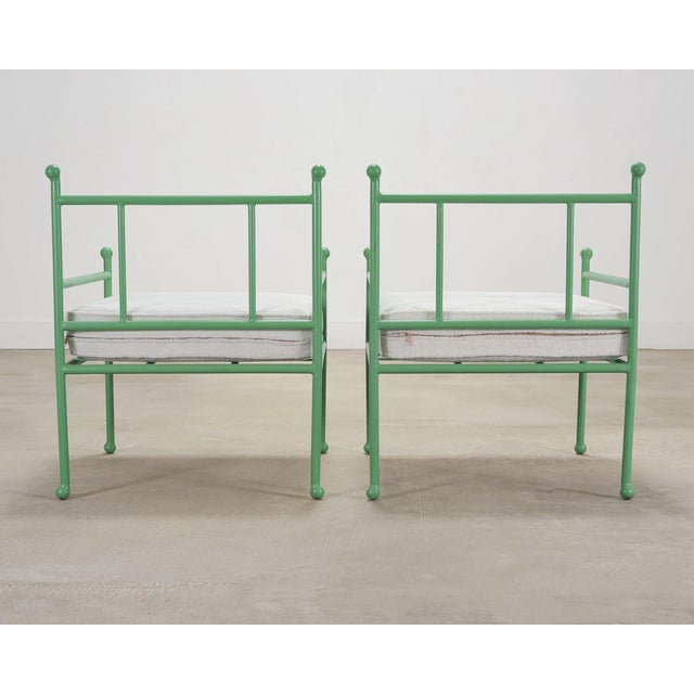 Set of Four French Mid-Century Iron Garden Lounge Dining Armchairs For Sale - Image 18 of 18