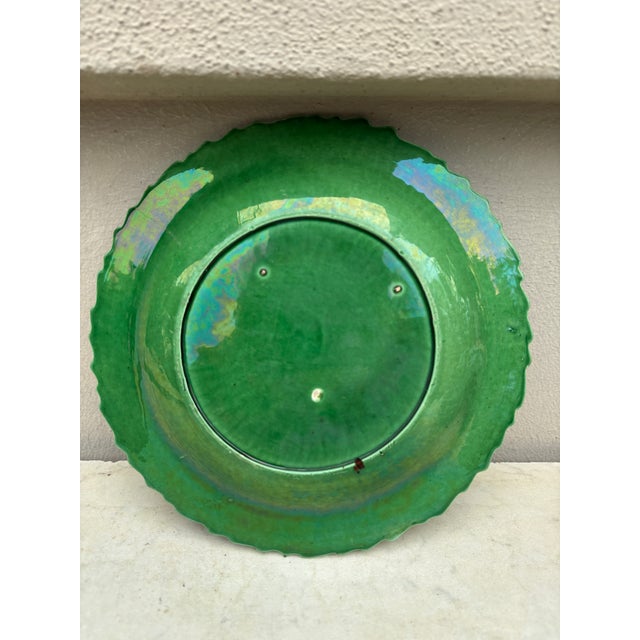 English Green Majolica Leaves Plate Circa 1880 For Sale - Image 4 of 4