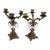Early 20th Century French Gold Leaf Cast Iron Girandoles Candelabras With Crystal Pendalogues - Set of 2 For Sale