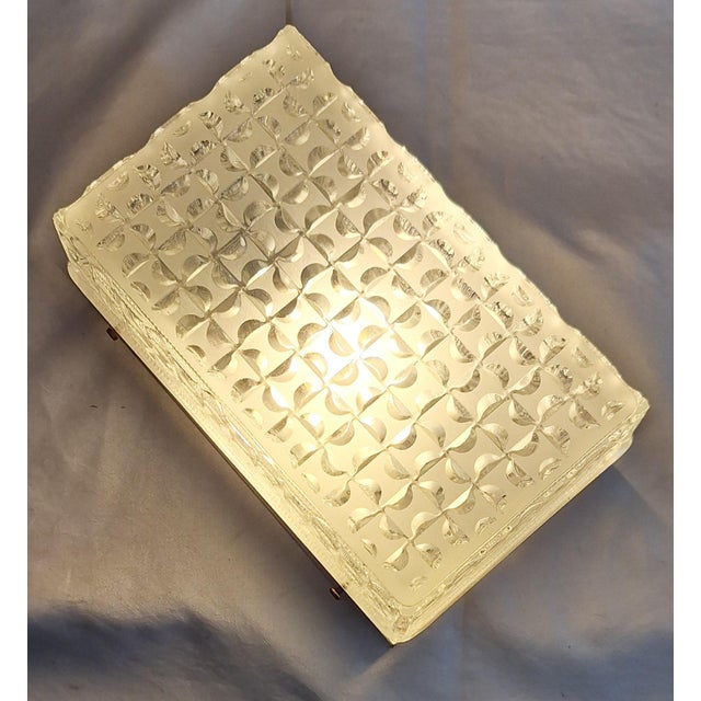 Flat Vintage Ceiling Lamp with Cut Crystal Glass Shade on Metal Mount, 1970s For Sale - Image 3 of 8