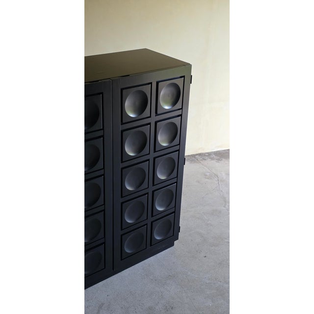 Brutalist Black Oak Brutalist Cabinet, 1970s For Sale - Image 3 of 8