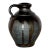 Vintage Grey Hand Thrown Vase With Black Drip Glaze For Sale