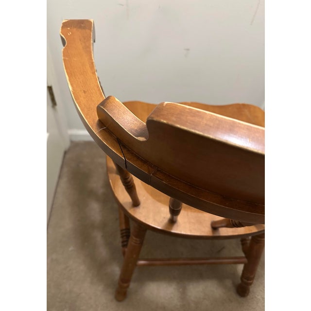 Tell City Maple Captain's Chair With Heart Cutout - Vintage For Sale - Image 10 of 12